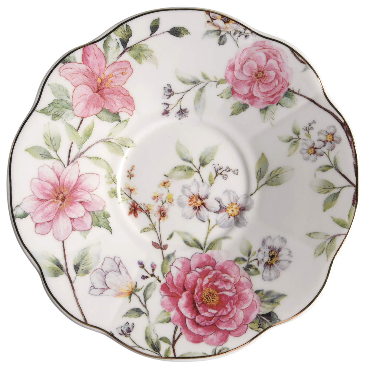 Camellia Hydrangea Saucer for Flat Cup by Grace's Teaware-1