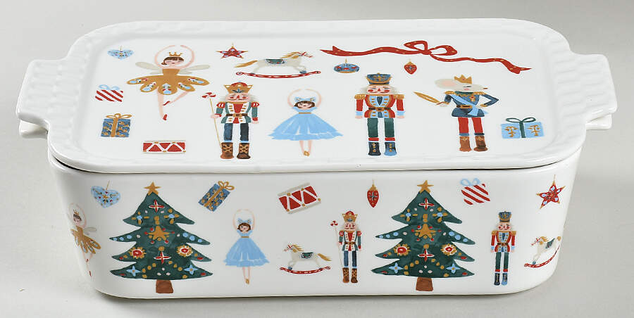 Christmas Cheer Rectangular Baker & Lid by Grace's Teaware-1