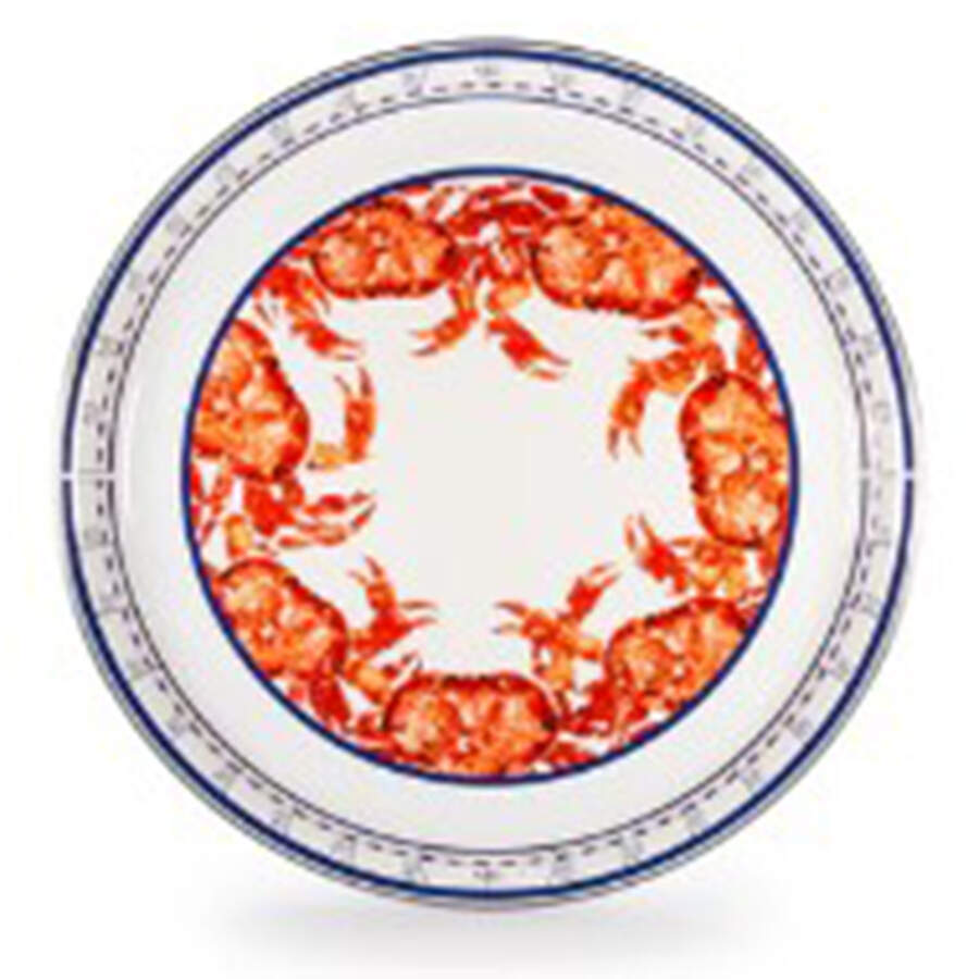 Crab House Enamelware 15" Round Tray by Golden Rabbit Enamelware-1