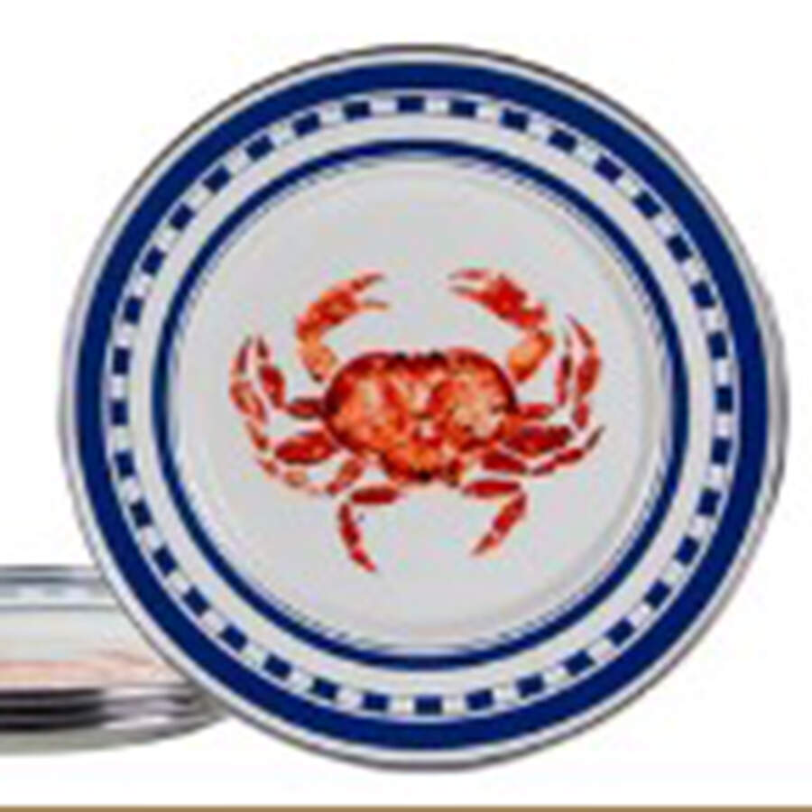 Crab House Enamelware Individual Sandwich Plate by Golden Rabbit Enamelware-1