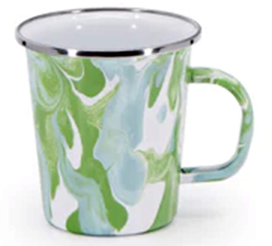 Modern Monet Enamelware Latte Mug by Golden Rabbit Enamelware-1