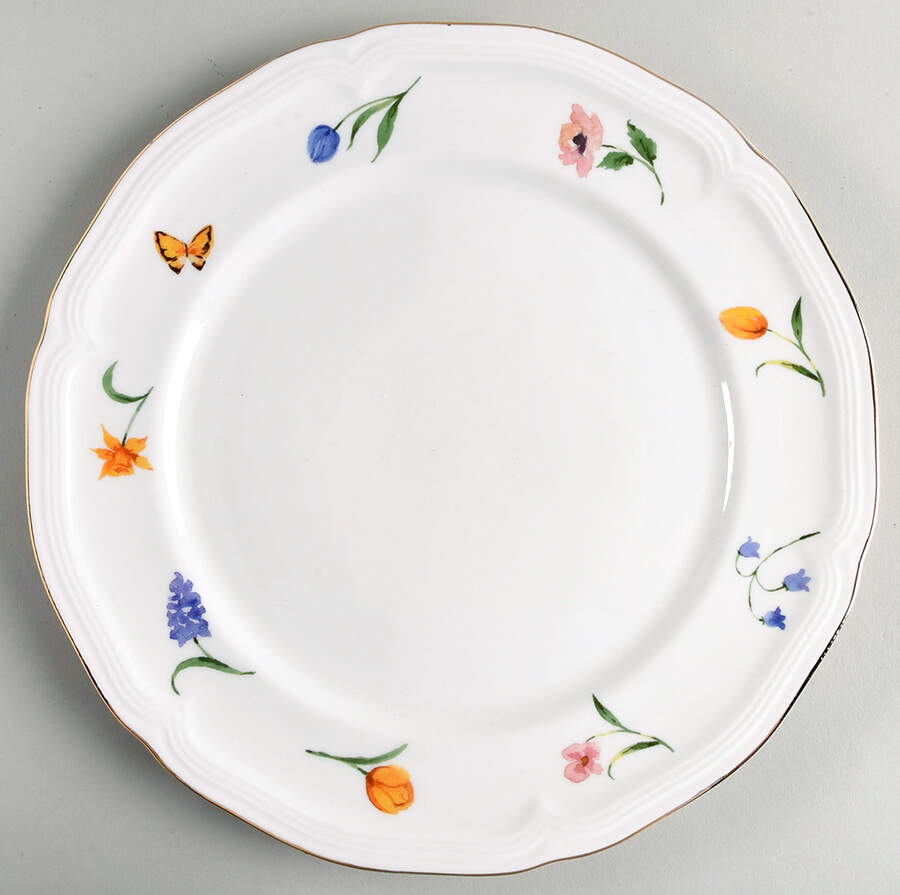 Butterfly Tulip Baroque Dinner Plate by Grace's Teaware-1