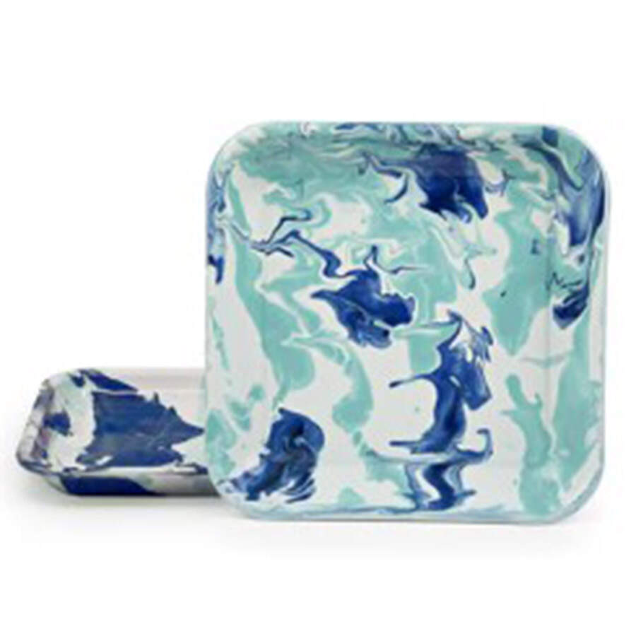 Lagoon Enamelware 10" Square Tray by Golden Rabbit Enamelware-1