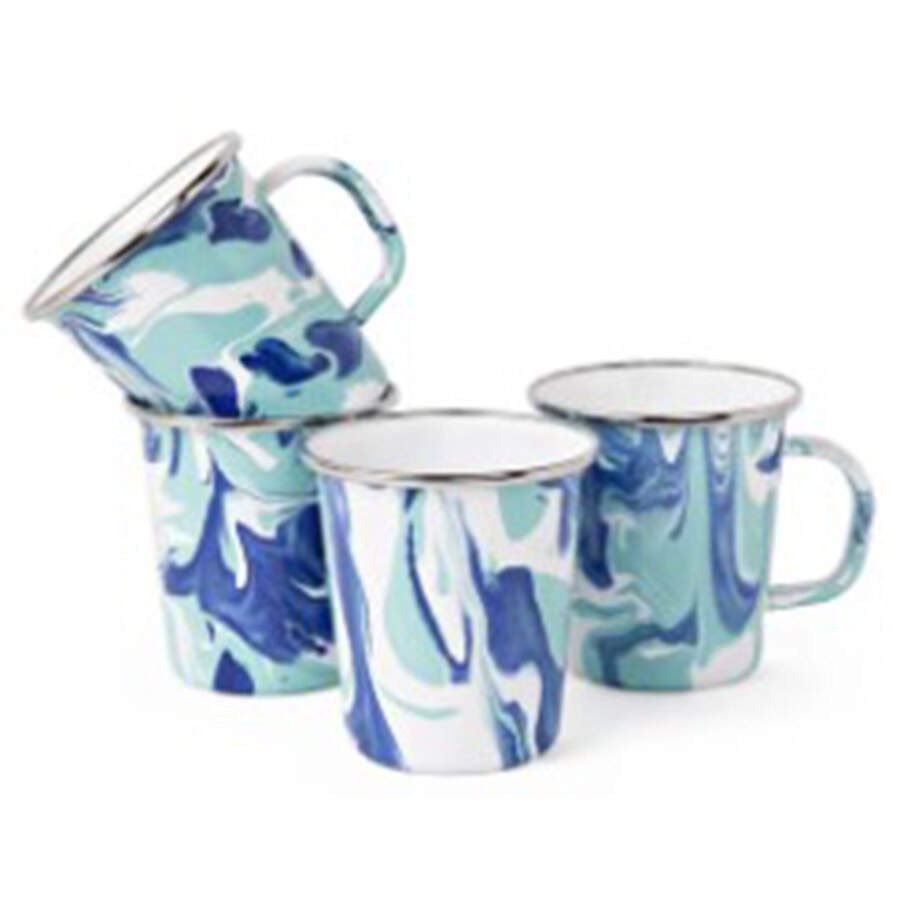Lagoon Enamelware Latte Mug by Golden Rabbit Enamelware-1