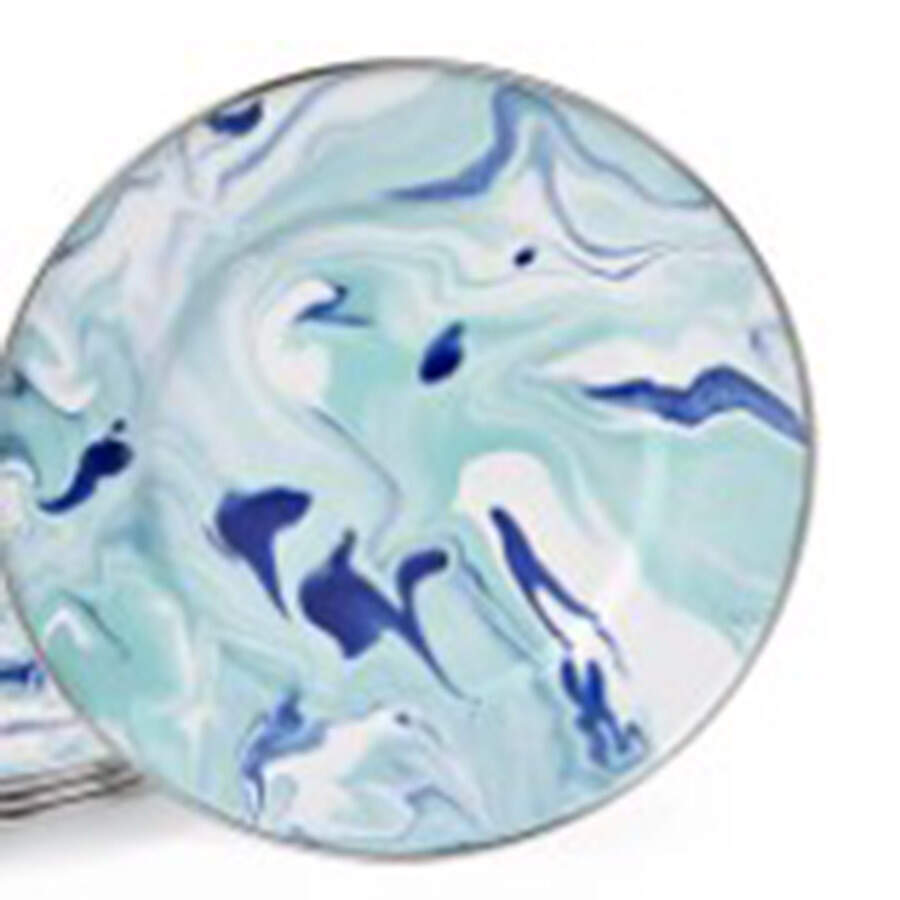 Lagoon Enamelware Dinner Plate by Golden Rabbit Enamelware-1