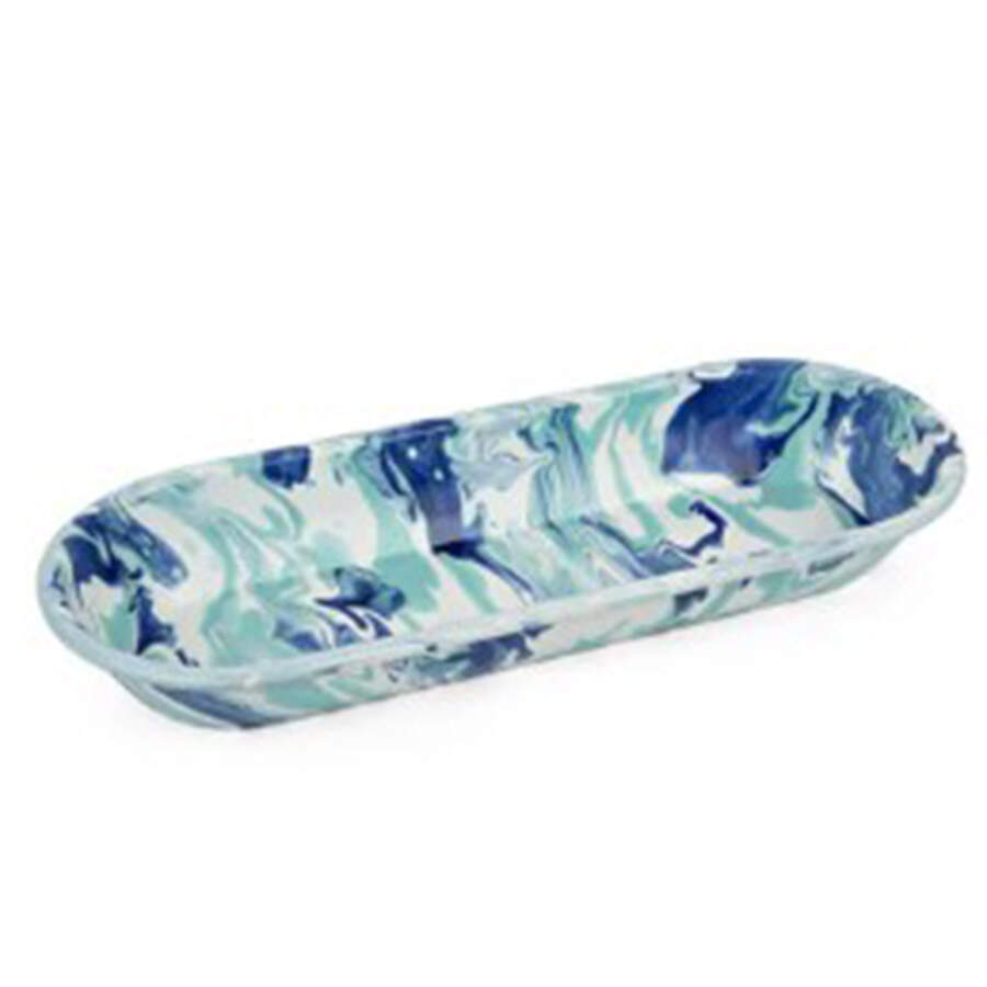 Lagoon Enamelware Oval Basket by Golden Rabbit Enamelware-1
