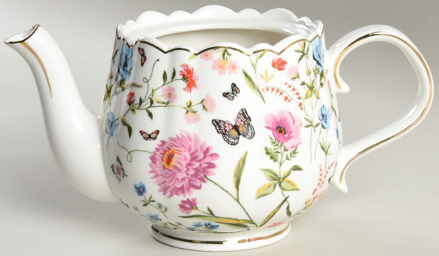 Butterfly Garden Teapot No Lid by Grace's Teaware-1