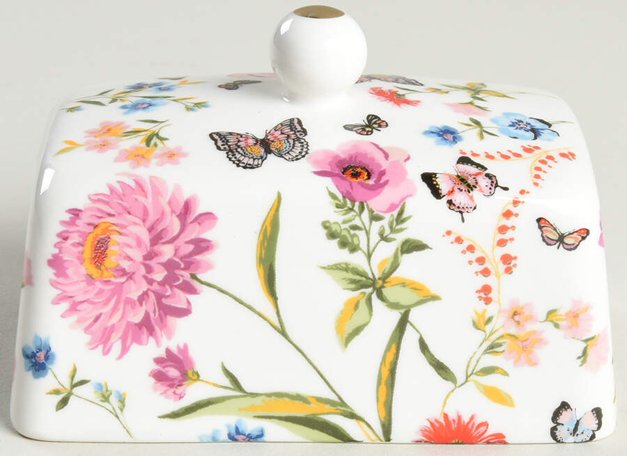 Butterfly Garden Lid for 1/4 Lb Butter by Grace's Teaware-1