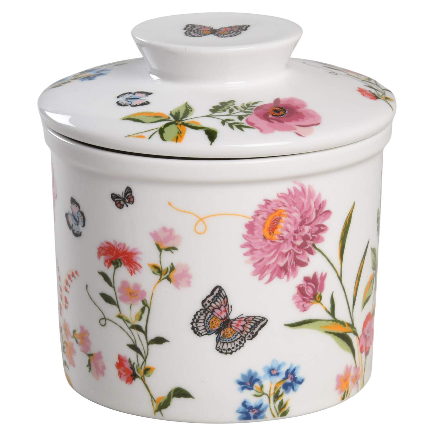 Butterfly Garden Butter Crock & Lid by Grace's Teaware-1