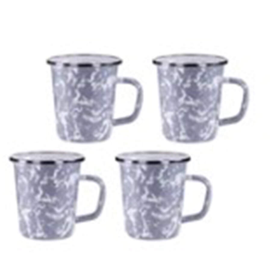 Grey Swirl Enamelware Latte Mug by Golden Rabbit Enamelware-1