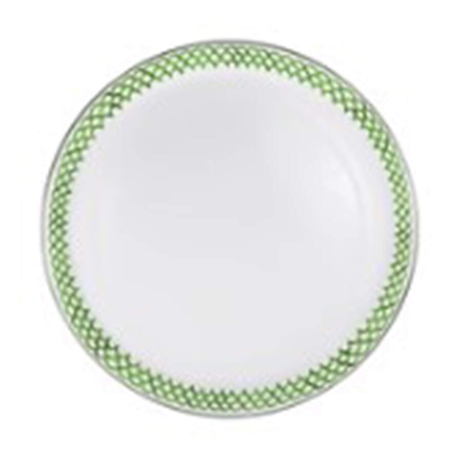 Green Scallop Enamelware 20" Round Tray by Golden Rabbit Enamelware-1