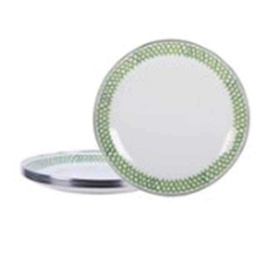 Green Scallop Enamelware Individual Sandwich Plate by Golden Rabbit Enamelware-1