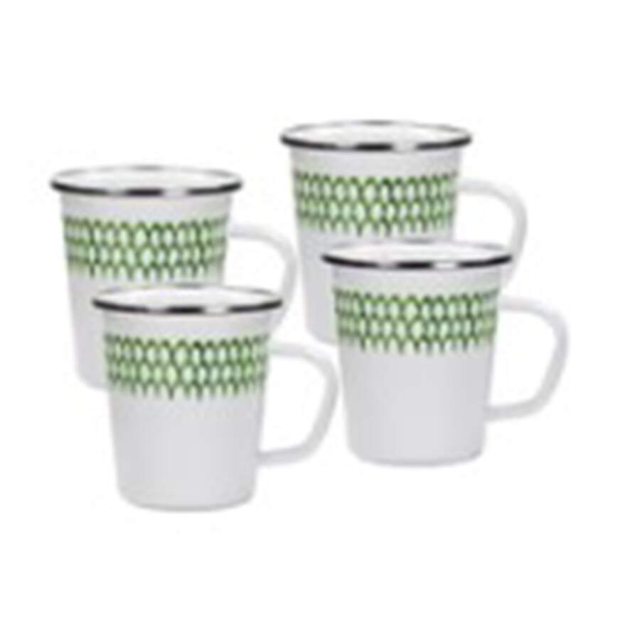 Green Scallop Enamelware Latte Mug by Golden Rabbit Enamelware-1