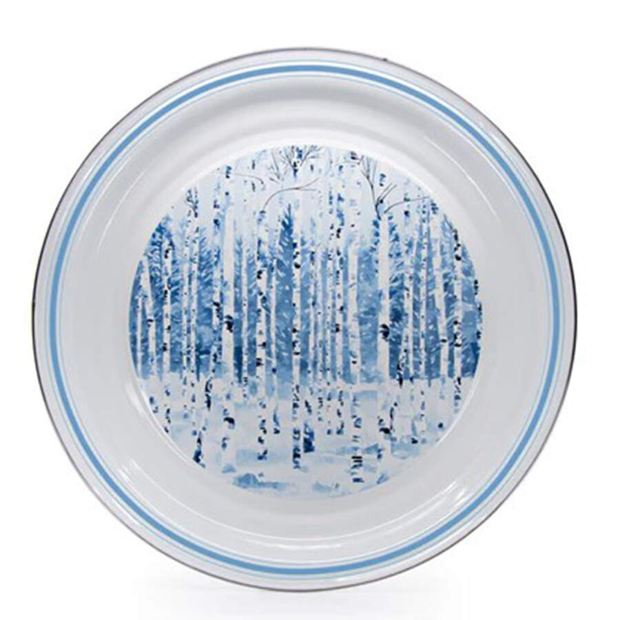 Aspen Grove Enamelware 20" Round Tray by Golden Rabbit Enamelware-1
