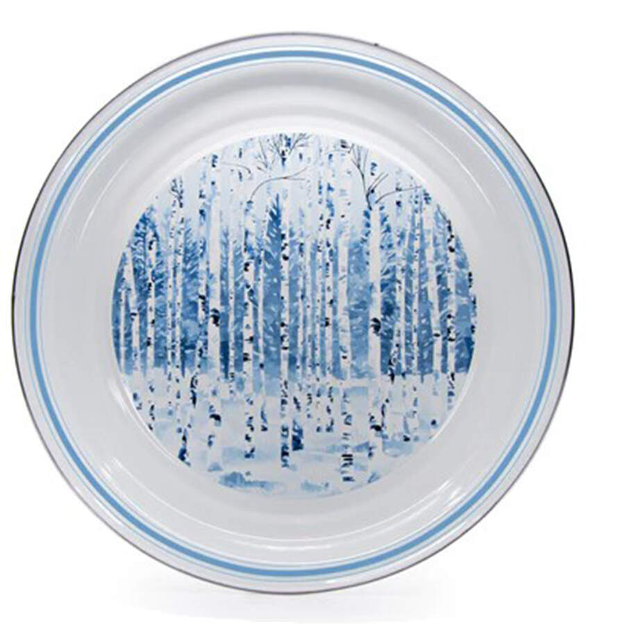 Aspen Grove Enamelware 14" Round Serving Bowl by Golden Rabbit Enamelware-1