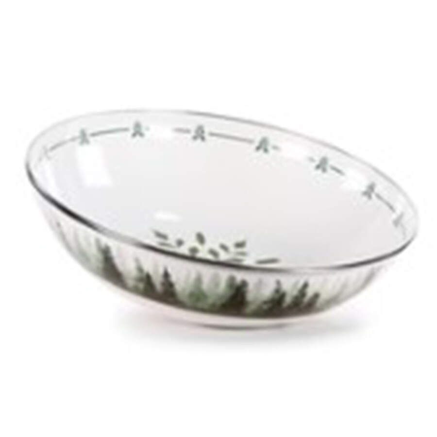 Forest Glen Enamelware 14" Round Serving Bowl by Golden Rabbit Enamelware-1