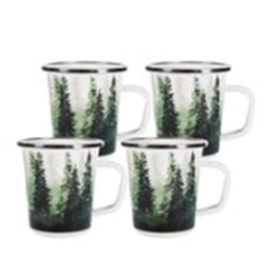 Forest Glen Enamelware Latte Mug by Golden Rabbit Enamelware-1