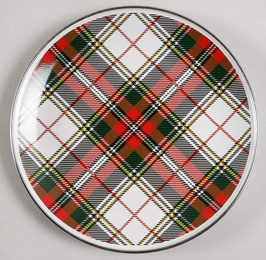 Highland Plaid Enamelware Individual Sandwich Plate by Golden Rabbit Enamelware-1