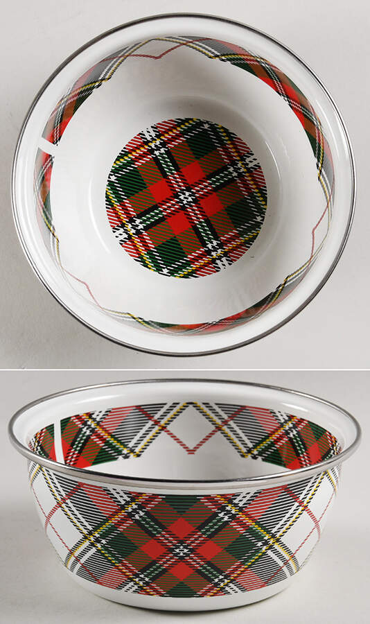 Highland Plaid Enamelware Individual Salad Bowl by Golden Rabbit Enamelware-1