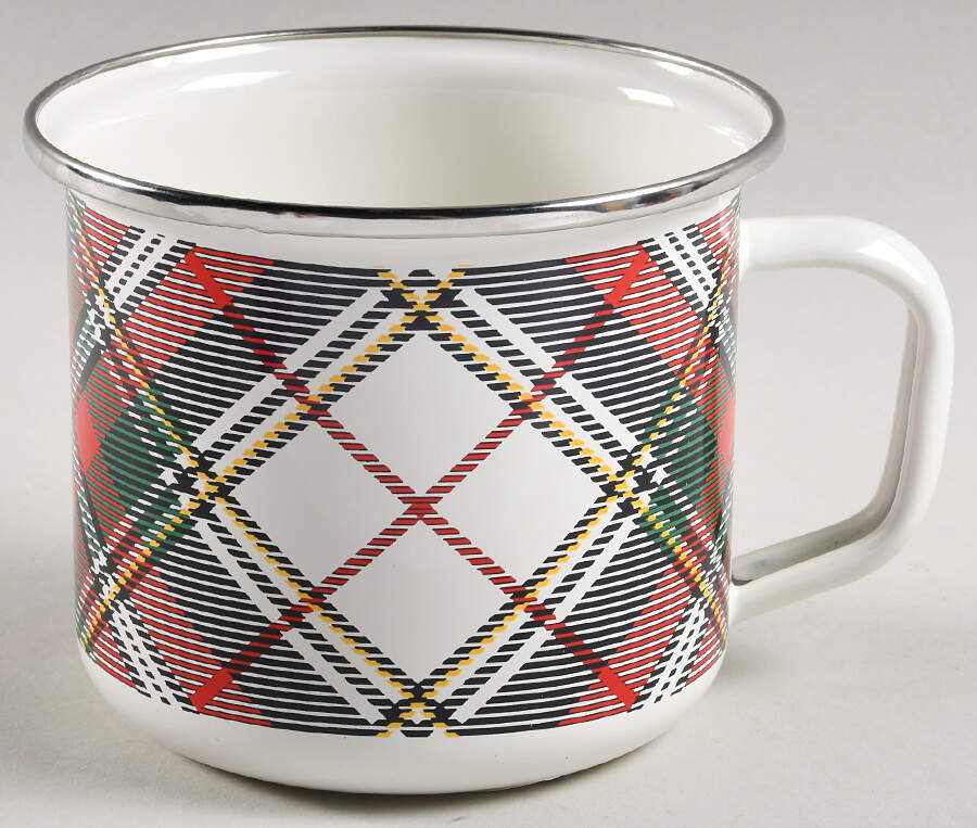 Highland Plaid Enamelware Grandmug by Golden Rabbit Enamelware-1