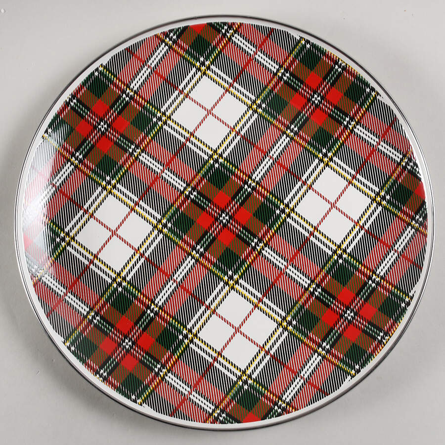 Highland Plaid Enamelware Dinner Plate by Golden Rabbit Enamelware-1