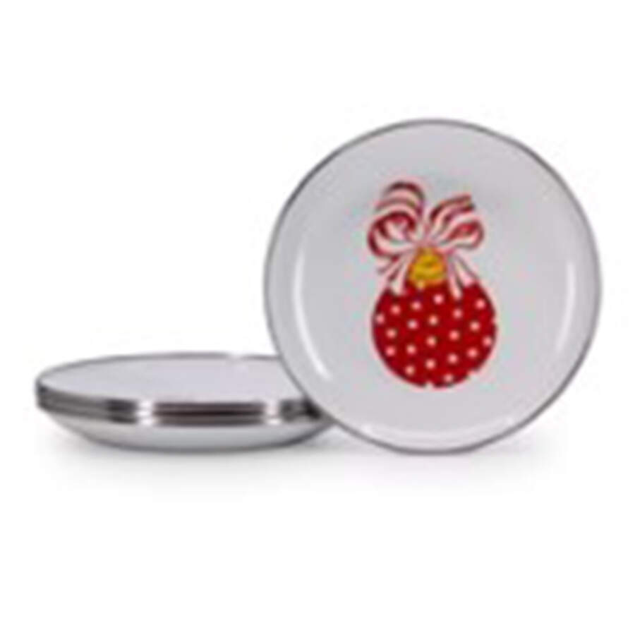 Ornaments Enamelware Appetizer Plate by Golden Rabbit Enamelware-1