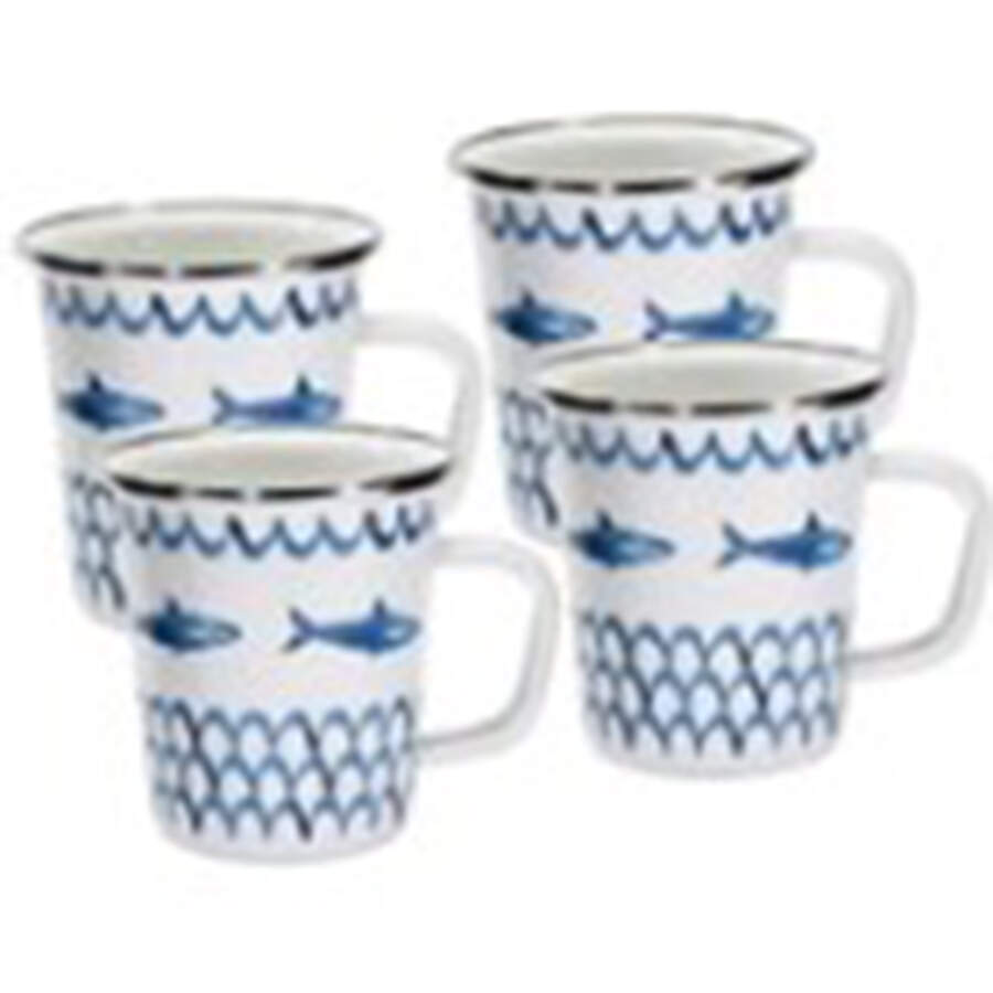 Fish Camp Enamelware Latte Mug by Golden Rabbit Enamelware-1