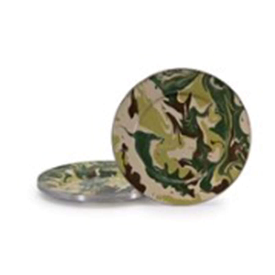 Camouflage Enamelware Dinner Plate by Golden Rabbit Enamelware-1