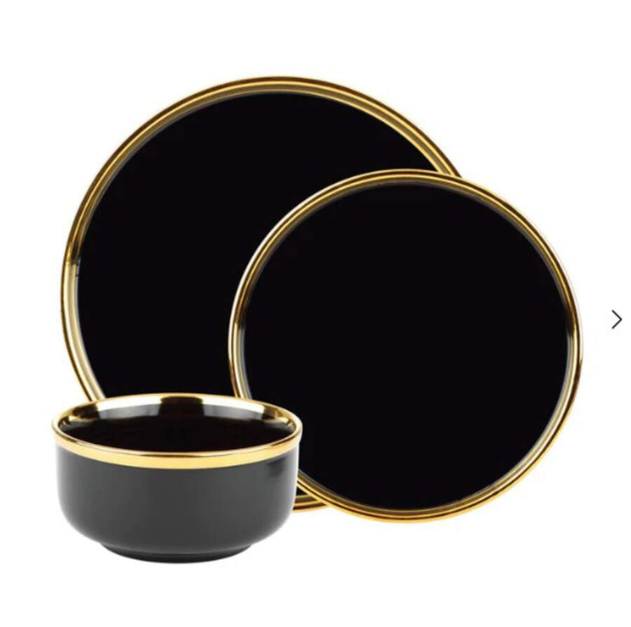 Hillcrest (Black) Dinner Plate by Godinger-1