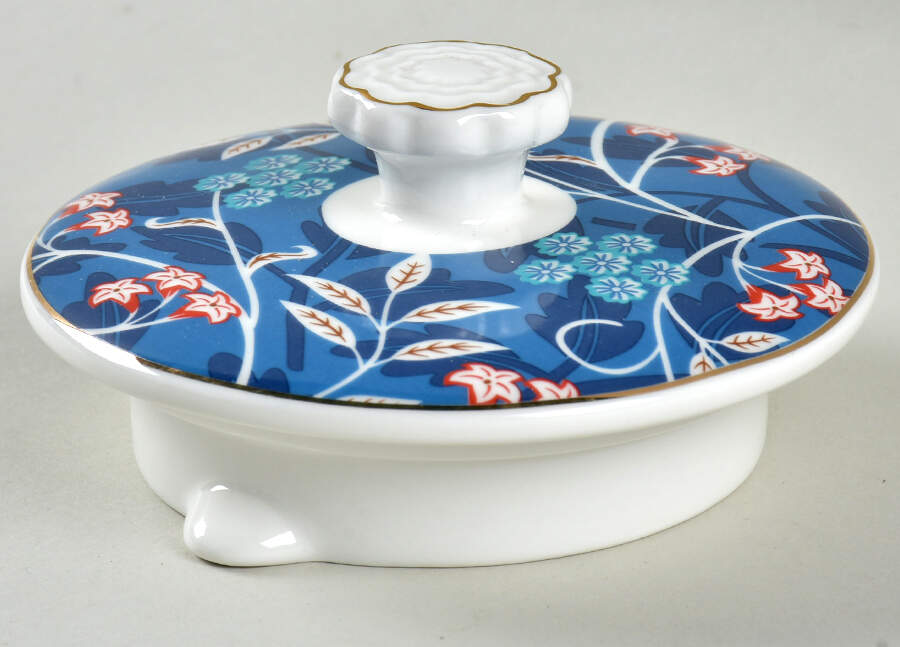 Blue Morris Lid For Tea For 1 Teapot by Grace's Teaware-1