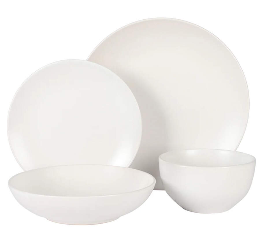 Queenslane Matte White Dinner Plate by Gibson Designs-1