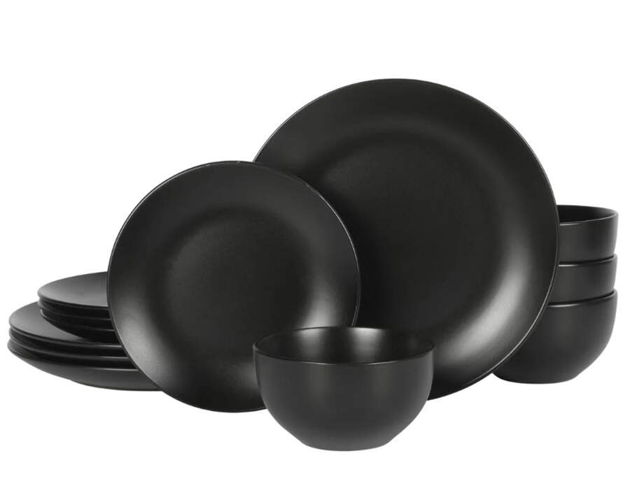 Queenslane Matte Black Dinner Plate by Gibson Designs-1