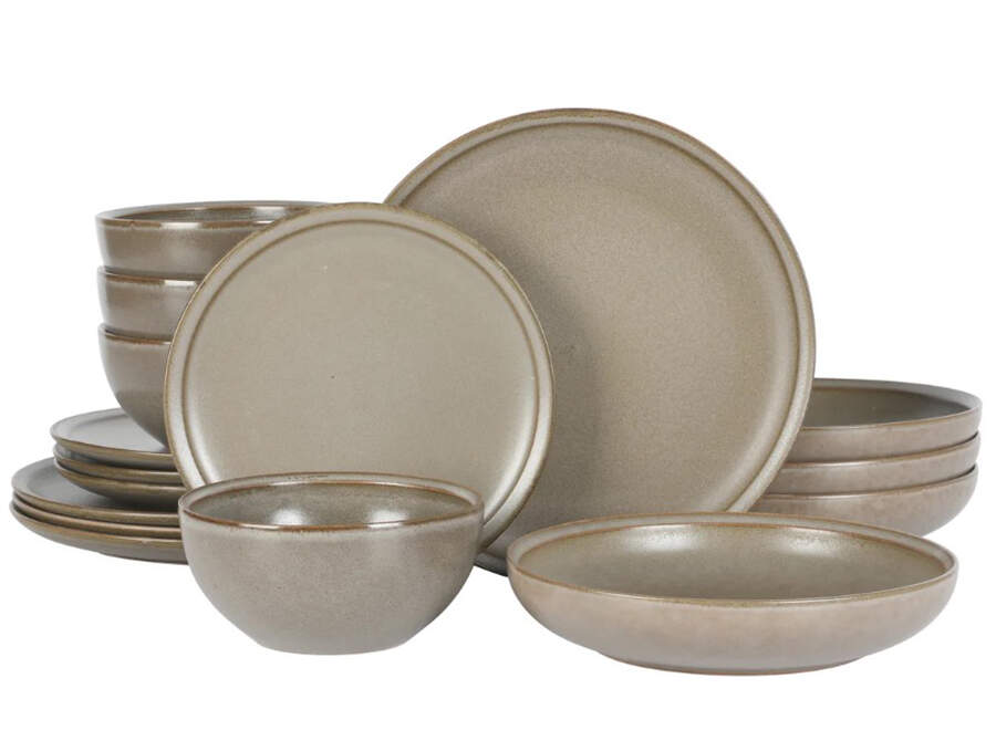 Beckett Grey Dinner Plate by Gibson Designs-1