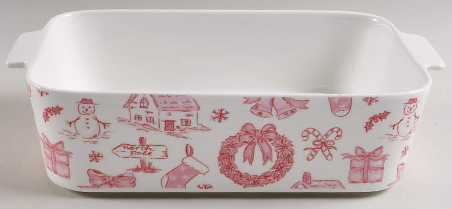 Pink Bow Rectangular Baker No Lid by Grace's Teaware-1