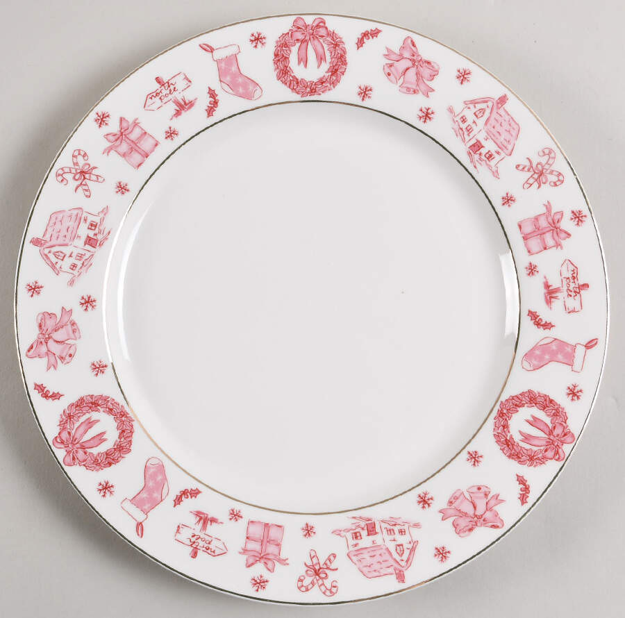 Pink Bow Dinner Plate by Grace's Teaware-1