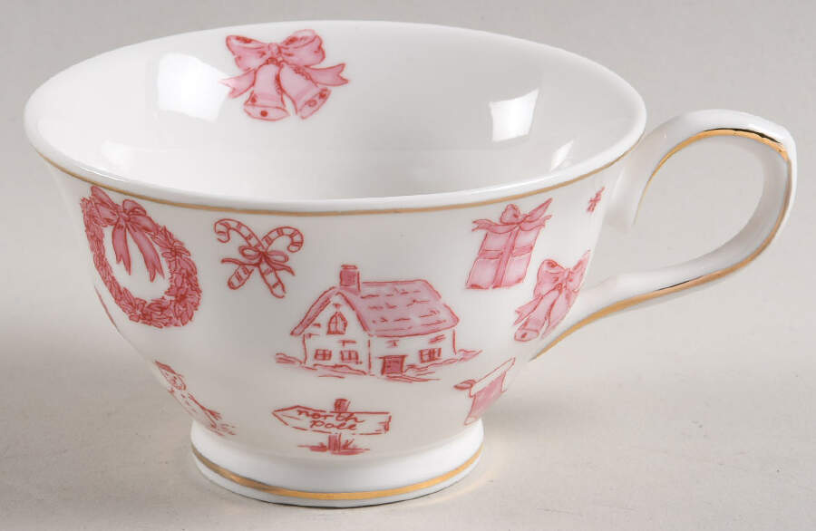 Pink Bow Footed Cup by Grace's Teaware-1
