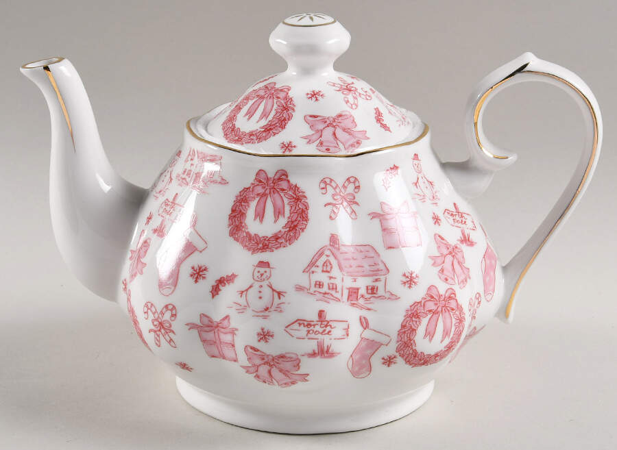 Pink Bow Teapot & Lid by Grace's Teaware-1