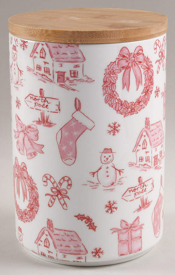 Pink Bow Large Canister & Lid by Grace's Teaware-1