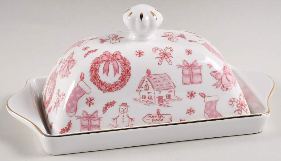 Pink Bow 1/4 Lb Covered Butter by Grace's Teaware-1
