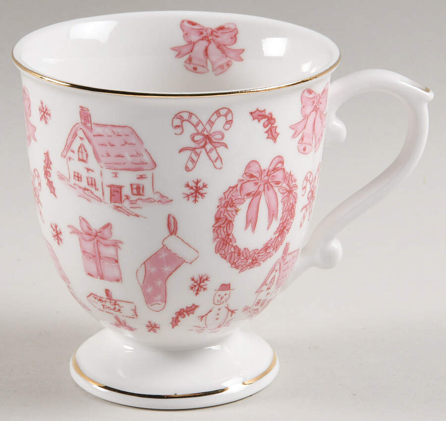 Pink Bow Footed Mug by Grace's Teaware-1