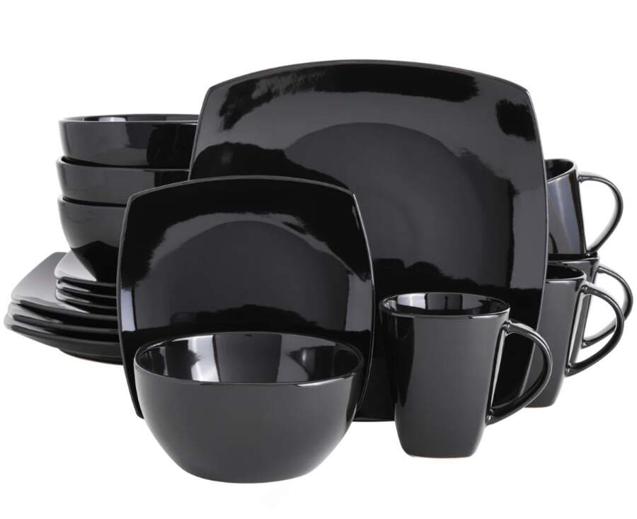 Soho Lounge Black Dinner Plate by Gibson Designs-1