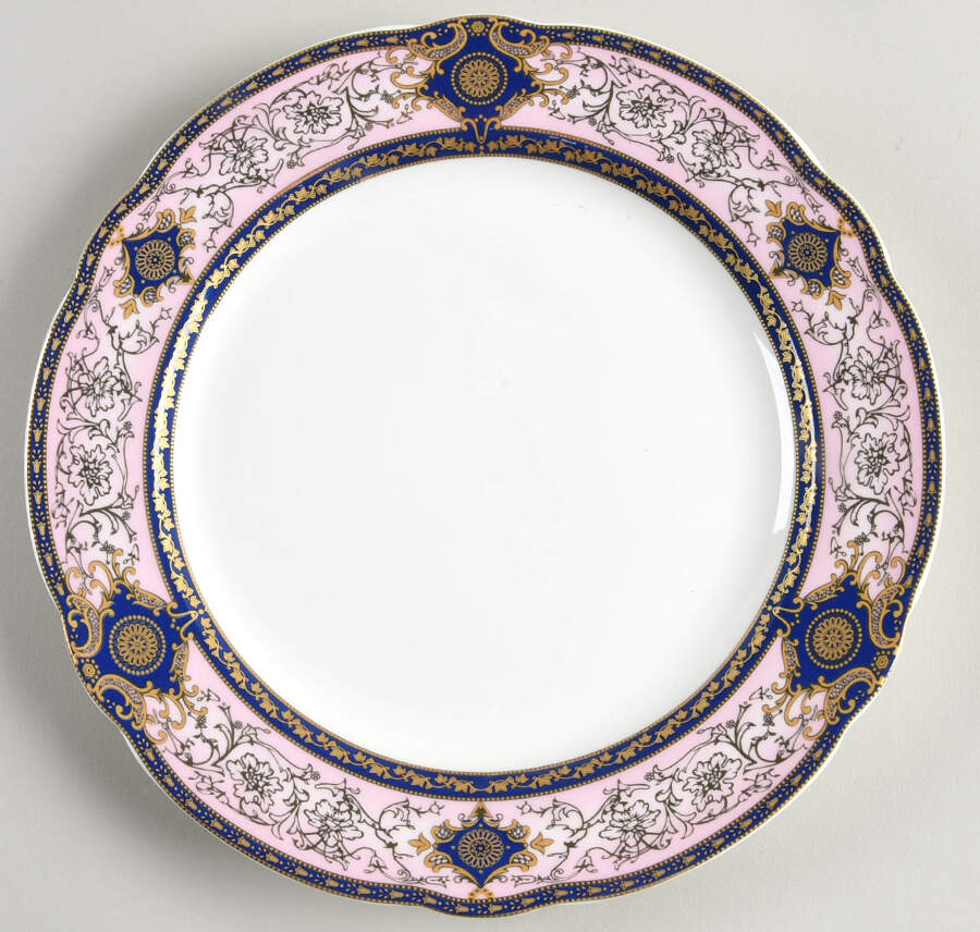 Pink Blue Diamond Salad Plate by Grace's Teaware-1
