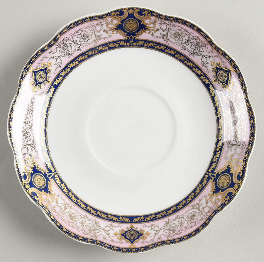Pink Blue Diamond Saucer by Grace's Teaware-1