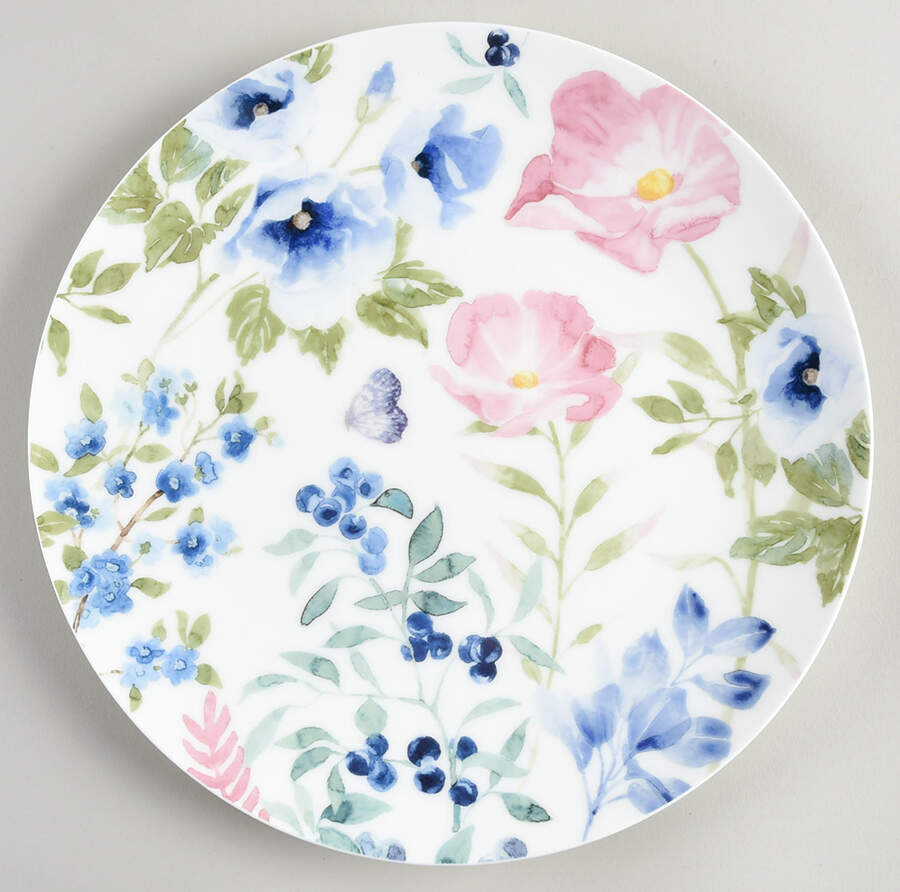 Blue Pink Indigo Dinner Plate by Grace's Teaware-1