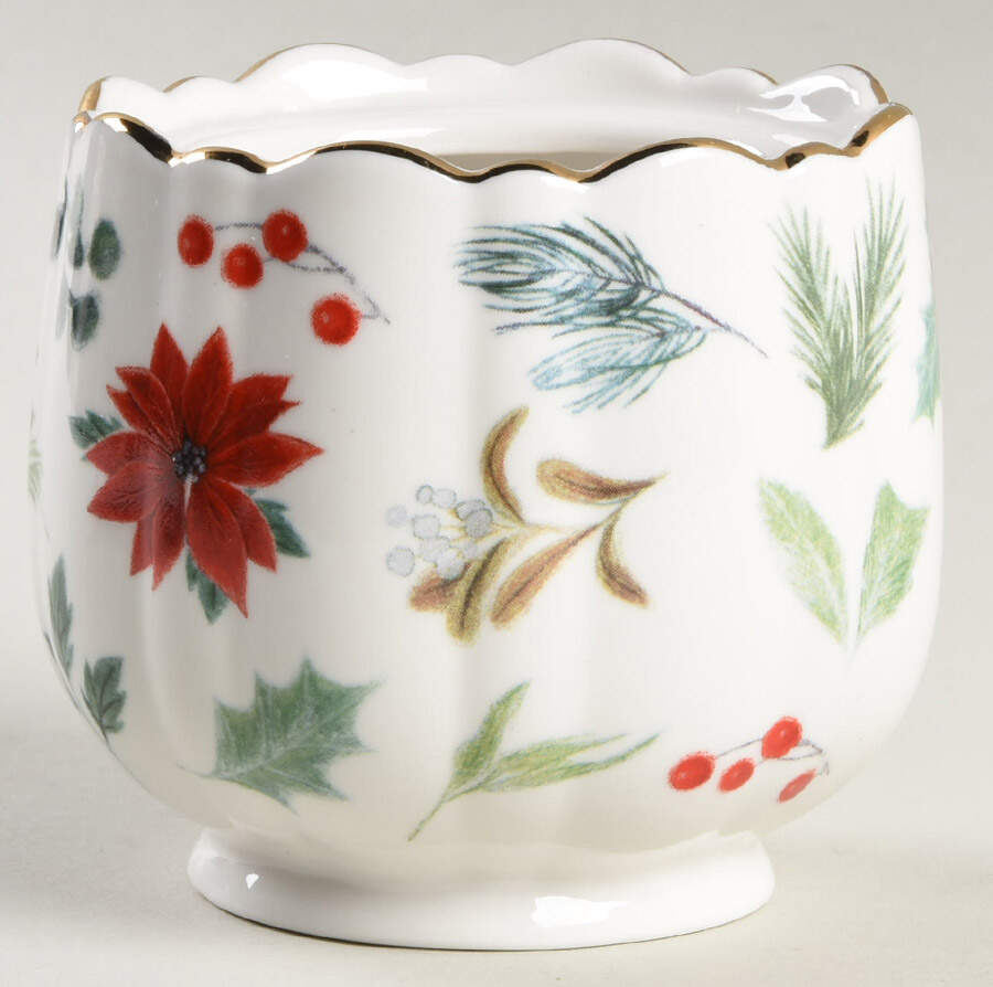 Poinsettia Sugar Bowl No Lid by Grace's Teaware-1