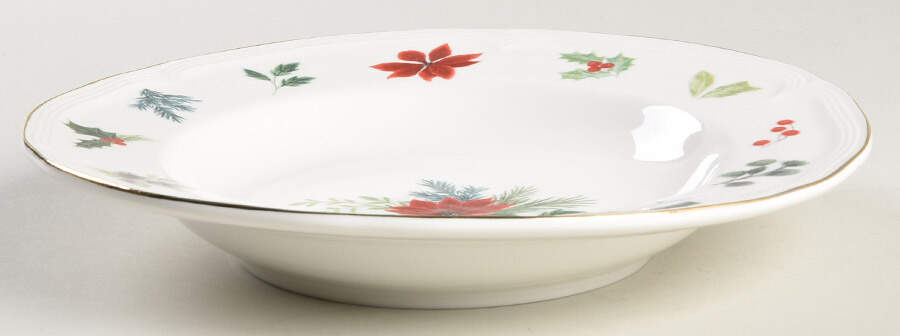 Poinsettia Rim Soup Bowl by Grace's Teaware-1