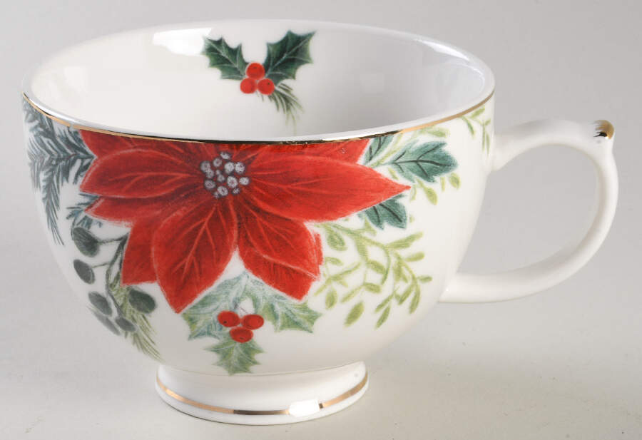 Poinsettia Latte Mug by Grace's Teaware-1