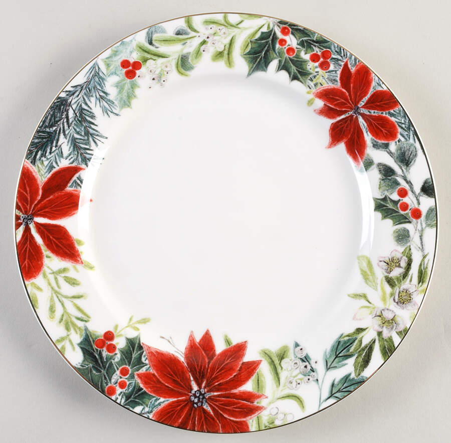 Poinsettia Dinner Plate by Grace's Teaware-1