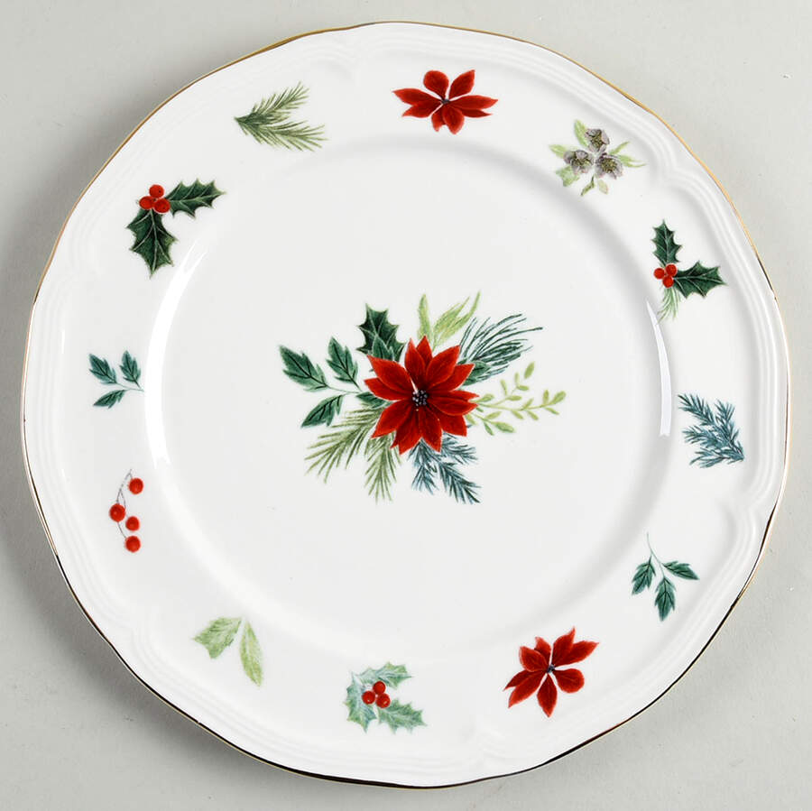 Poinsettia Dinner Plate by Grace's Teaware-1