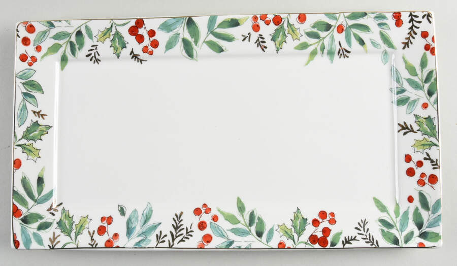 Gold Greeny 13" Rectangular Serving Platter by Grace's Teaware-1